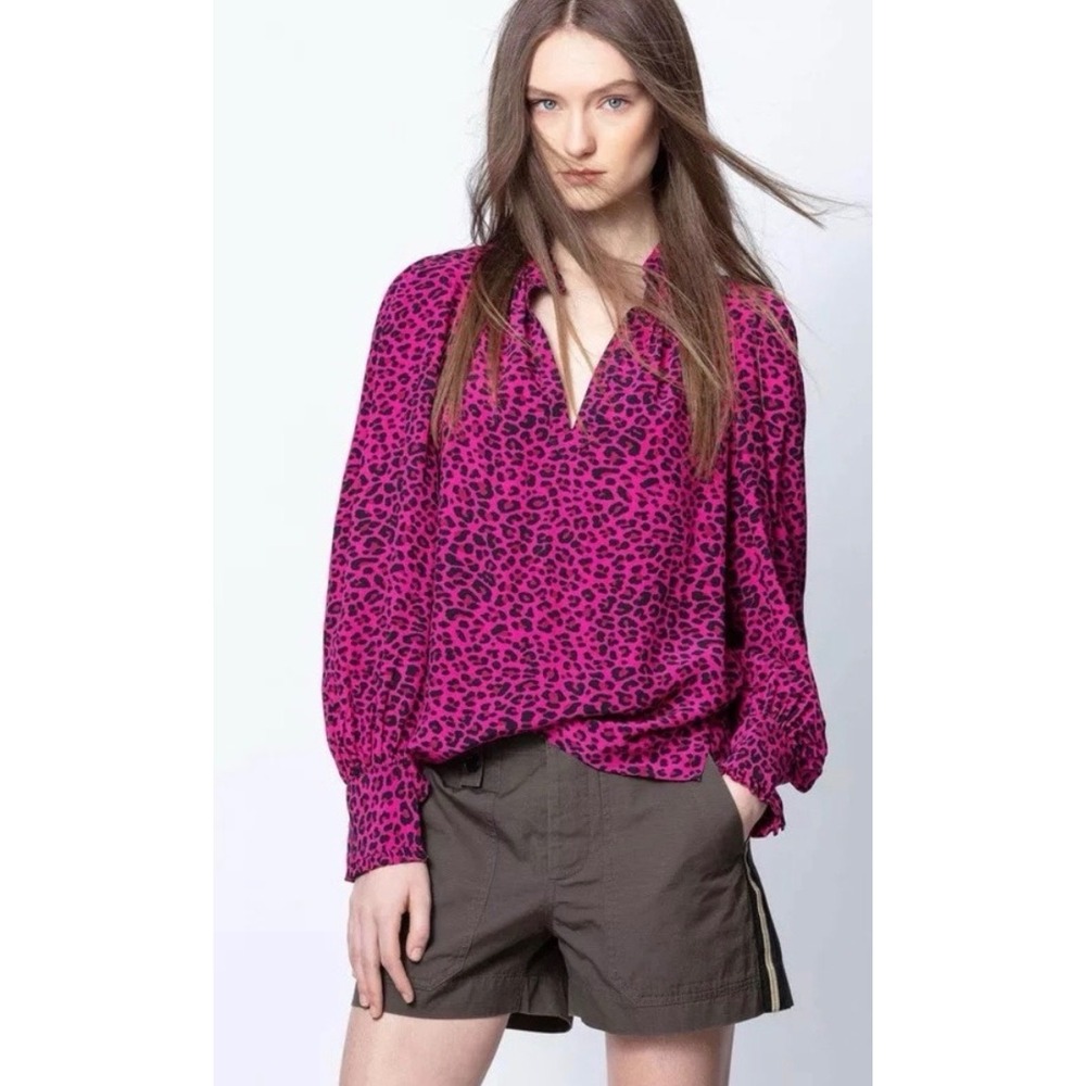 Zadig‎ & Voltaire Step Mili Olive Green Cotton Shorts Tuxedo Stripe Womens 36